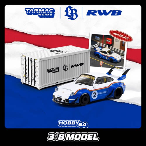 现货 TW 1:64 保时捷 RWB 993 2号 合金汽车模型