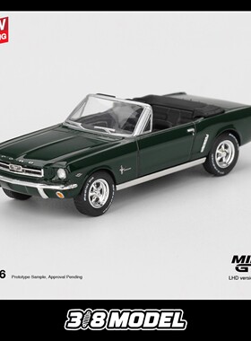 现货 MINIGT 1166 1:64 福特野马敞篷车 绿色 合金车模型