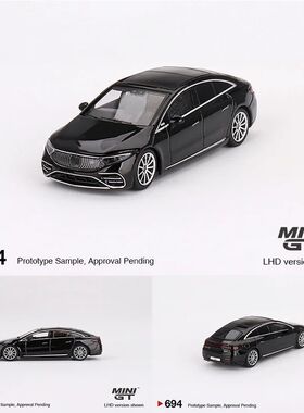 【现货】MINIGT 694 1:64 #694 奔驰 EQS 580 黑色 合金车模