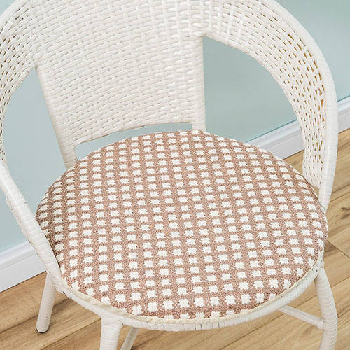 四季通用棉麻藤椅圆形坐垫