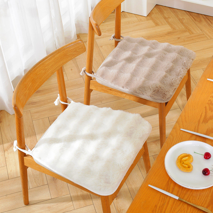 新款按摩感兔毛绒冬季加厚毛绒坐垫防滑办公室椅垫汽车座椅垫秋冬