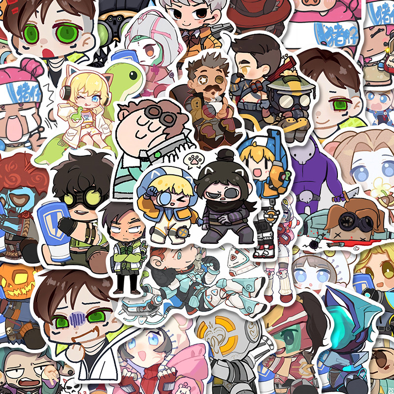 100张apex表情包贴纸卡通人物周边素材贴装饰diy贴画防水不留胶