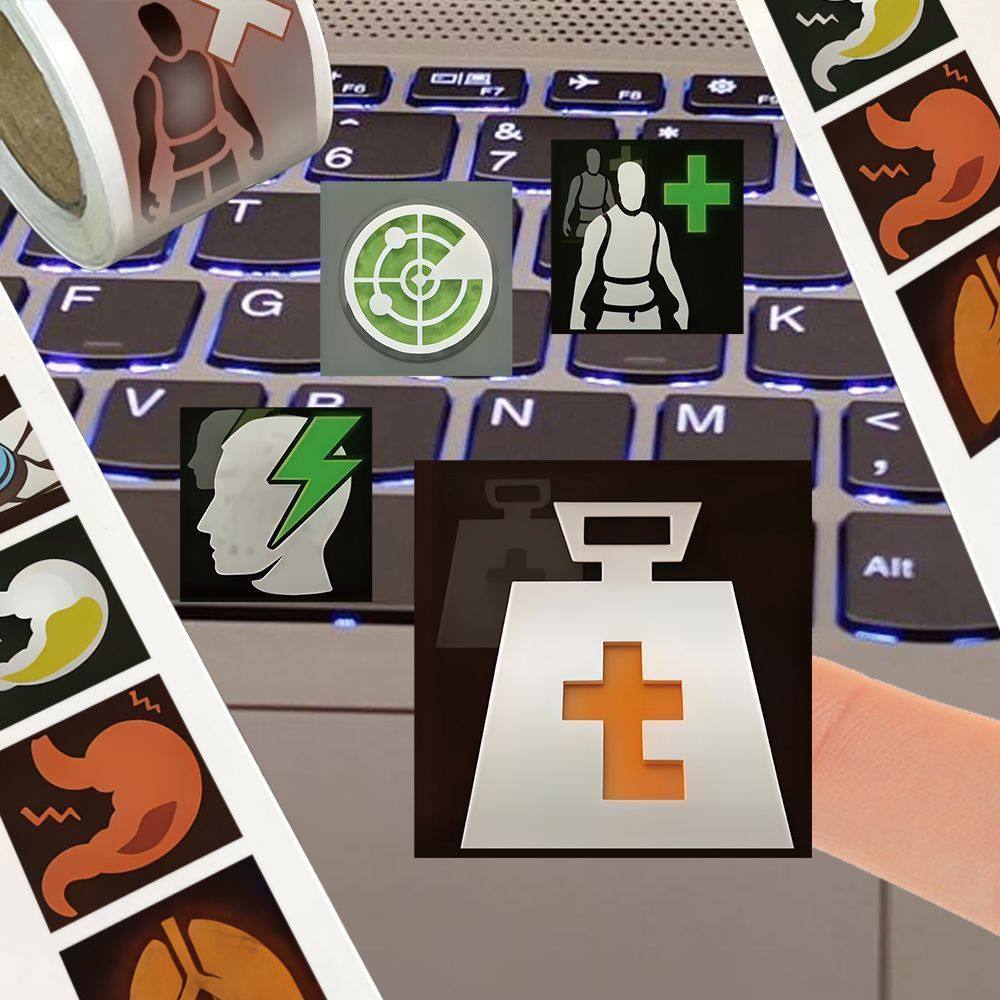 2000贴暗区突围健康状态卷卷贴纸游戏周边diy装饰笔记本手账贴画,文具电教/文化用品/商务用品,贴纸/立体贴纸,淘宝优惠券,粉丝福利购,淘宝优惠卷