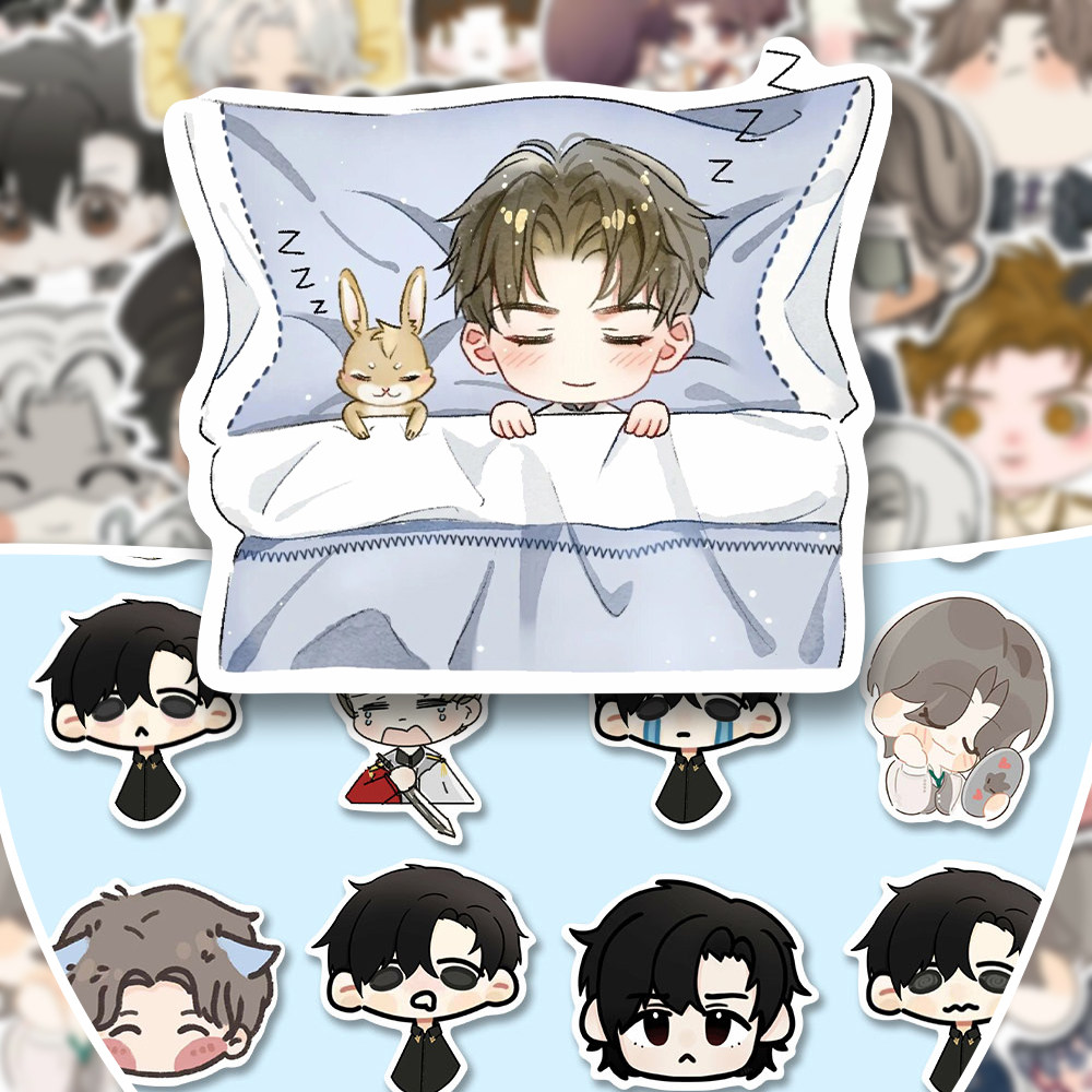 48张世界之外q版卡通人物手账贴纸装饰笔记本电脑手机diy贴画防水