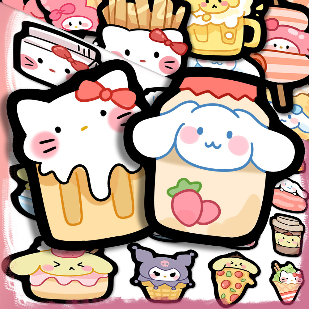 300张卡通可爱绘画三丽鸥贴纸ins风少女心超萌可爱diy贴画防水