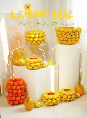 西岱岛家居出口外贸正品原单陶瓷花瓶花器限量款水果花瓶