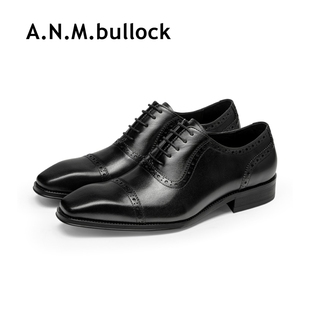 職場(chǎng)頭層牛皮三接頭牛津真皮手工鞋 A.N.M.bullock 正裝 商務(wù)皮鞋 男
