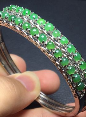 天然翡翠复古百搭老坑冰种手镯