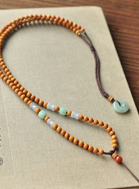 秦皇翡翠纯天然橄榄核毛衣链