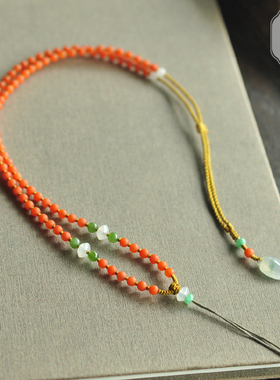 纯天然磨砂保山南红玛瑙毛衣链