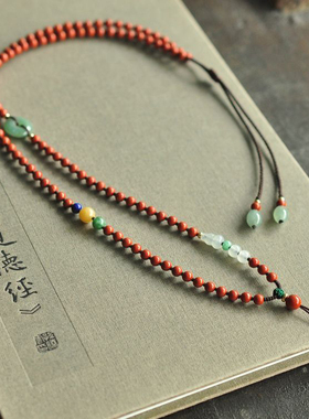 绯红百世天然翡翠毛衣链