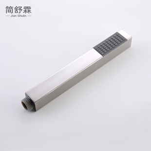 淋浴花洒喷头家用通用款 全铜正方形手持花洒头增压暗装 枪灰色银色