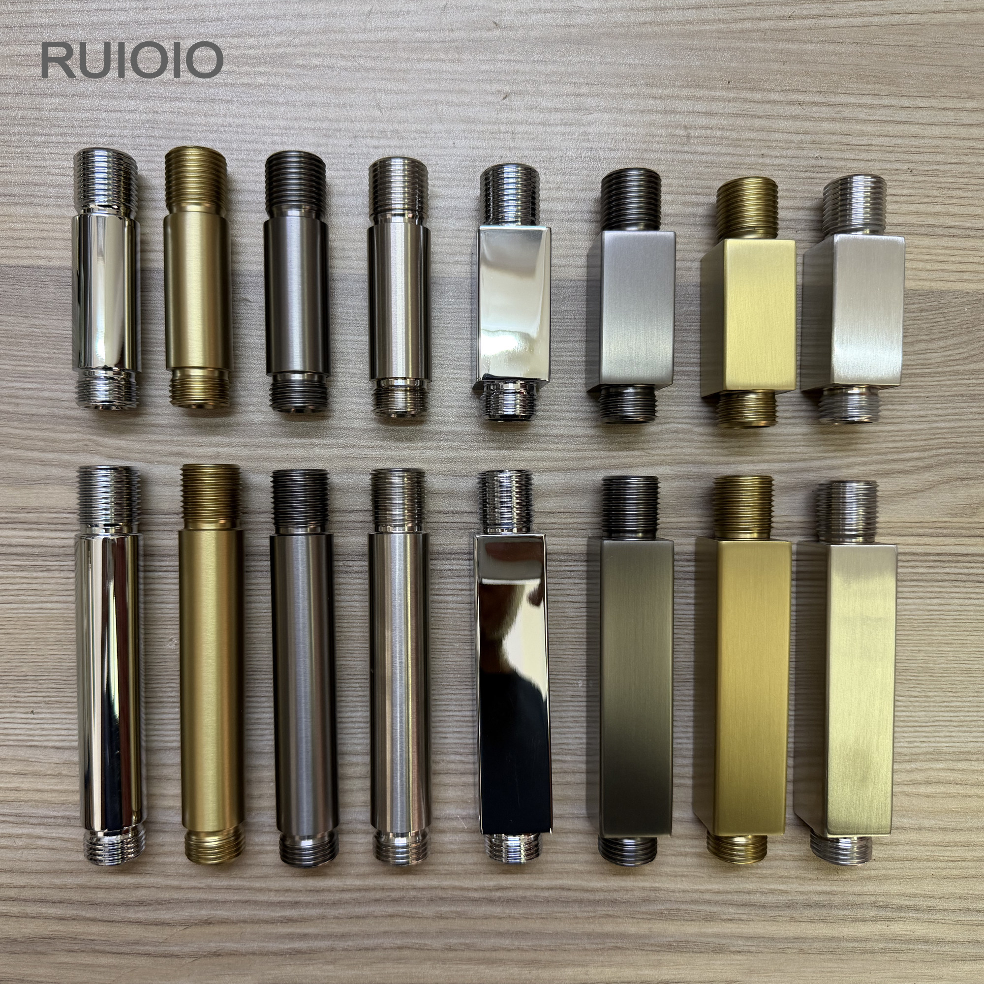 全铜暗装入墙式花洒配件连接杆淋浴管顶喷圆形方形吊顶杆50MM短款