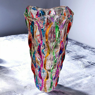 花瓶摆件客厅插花透明小玻璃瓶ins风马木水养口径13高30cm