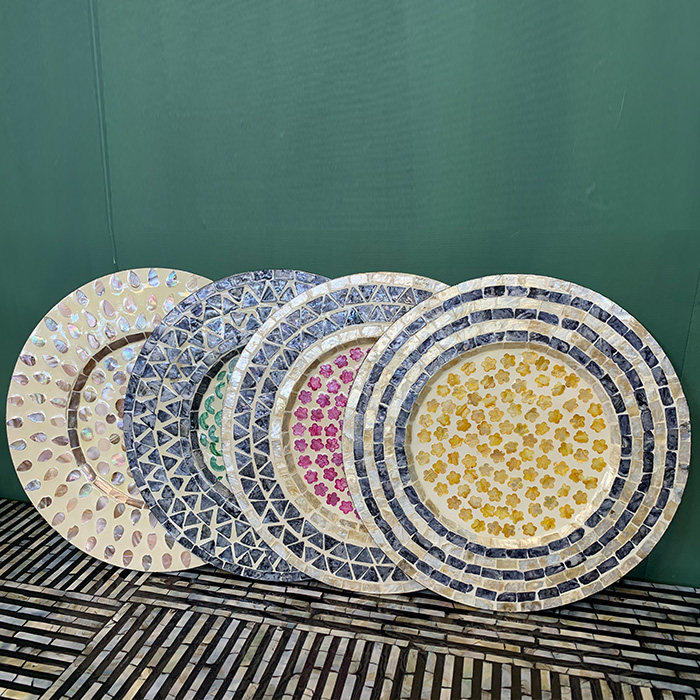 [ 限时福利 ]全彩贝壳圆形餐垫隔热垫简约点心盘收纳盘