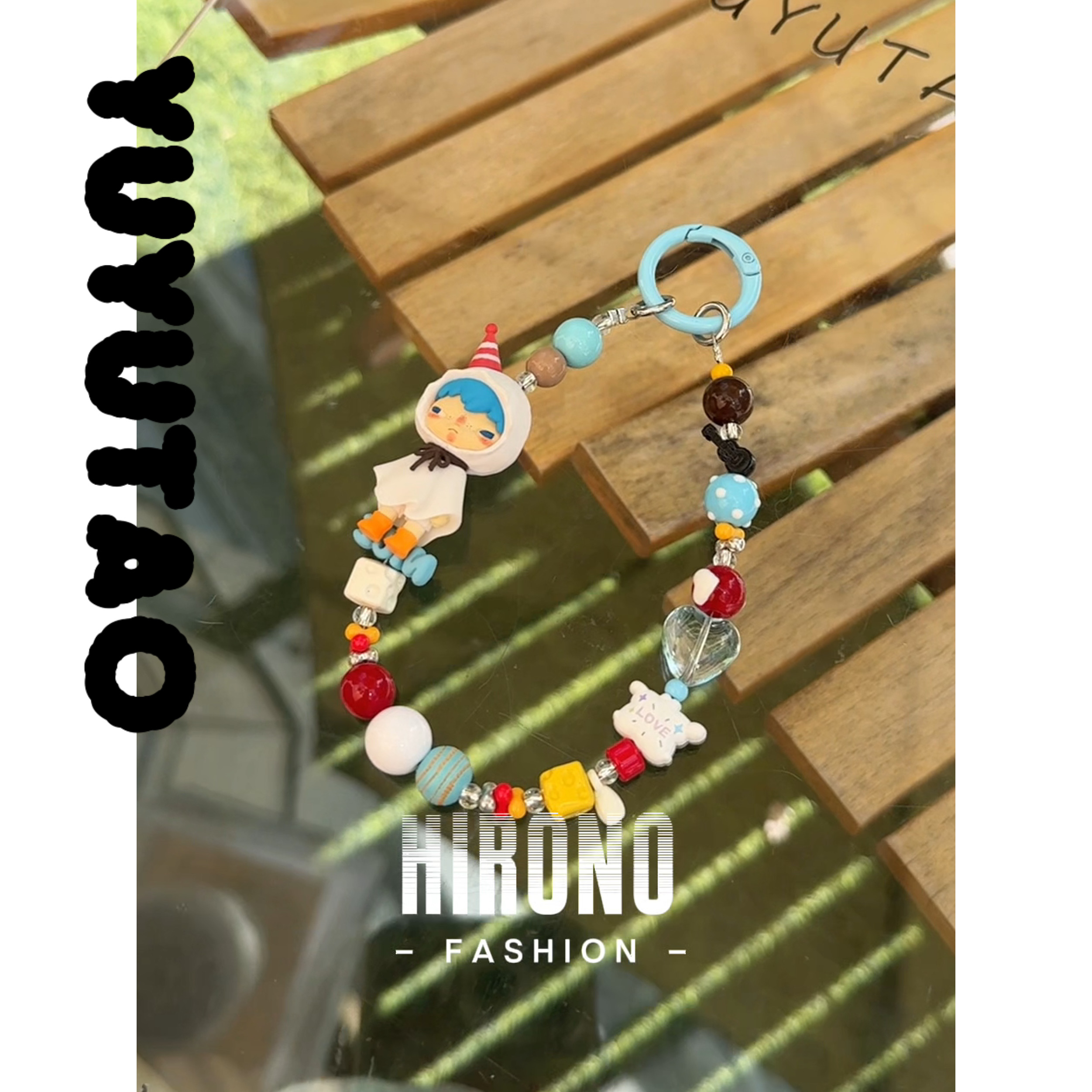 原创盲盒改娃晴天小野潮玩手机链