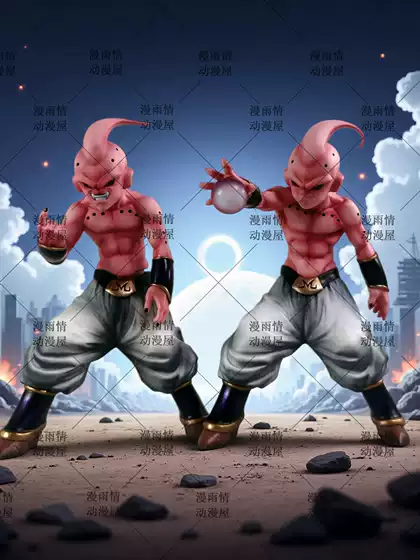 Dragon Ball Anime Peripheral Case, Car-Mounted Desktop Ornament, Civilized Little Buu, Trendy Gk Figure, Two-Dimensional Model