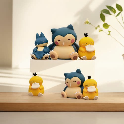 卡比兽睡眠可达鸭车载手办