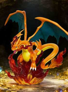 BKM宠物精灵动漫周边公仔摆件真新镇Y喷火龙GK手办模型二次元雕像