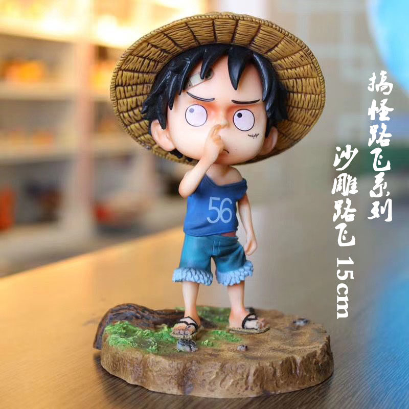 海贼王 gk系列 童年 犯二 抠鼻 沙雕 路飞 懵逼路飞 手办模型摆件