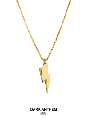 英国DARK ANTHEM重音/金闪电项链David Bowie潮酷个性男女款纯银