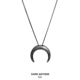 dark anthem重音 弦月月亮项链纯银男女情侣黑色轻奢简约设计师