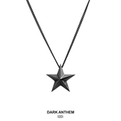 王心凌同款 简约 星星黑金纯银项链银男女款 DARK ANTHEM重音五角星
