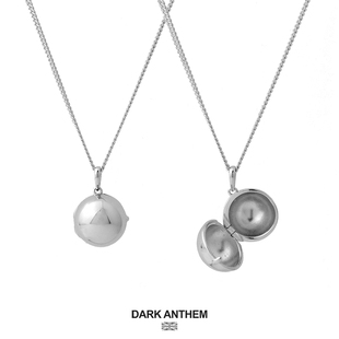 酷锁骨链可打开 情侣简约个性 新品 DARKANTHEM重音圆球项链银男女款