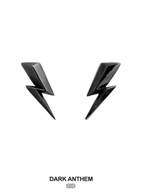 英国DARK ANTHEM重音/David Bowie闪电耳钉中性酷男女款个性纯银