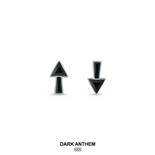DarkAnthem重音纯银925耳钉箭头