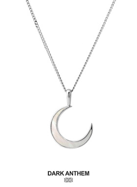 DA/DARK ANTHEM重音/月亮贝母S925银项链女简约ins轻奢镀18K金