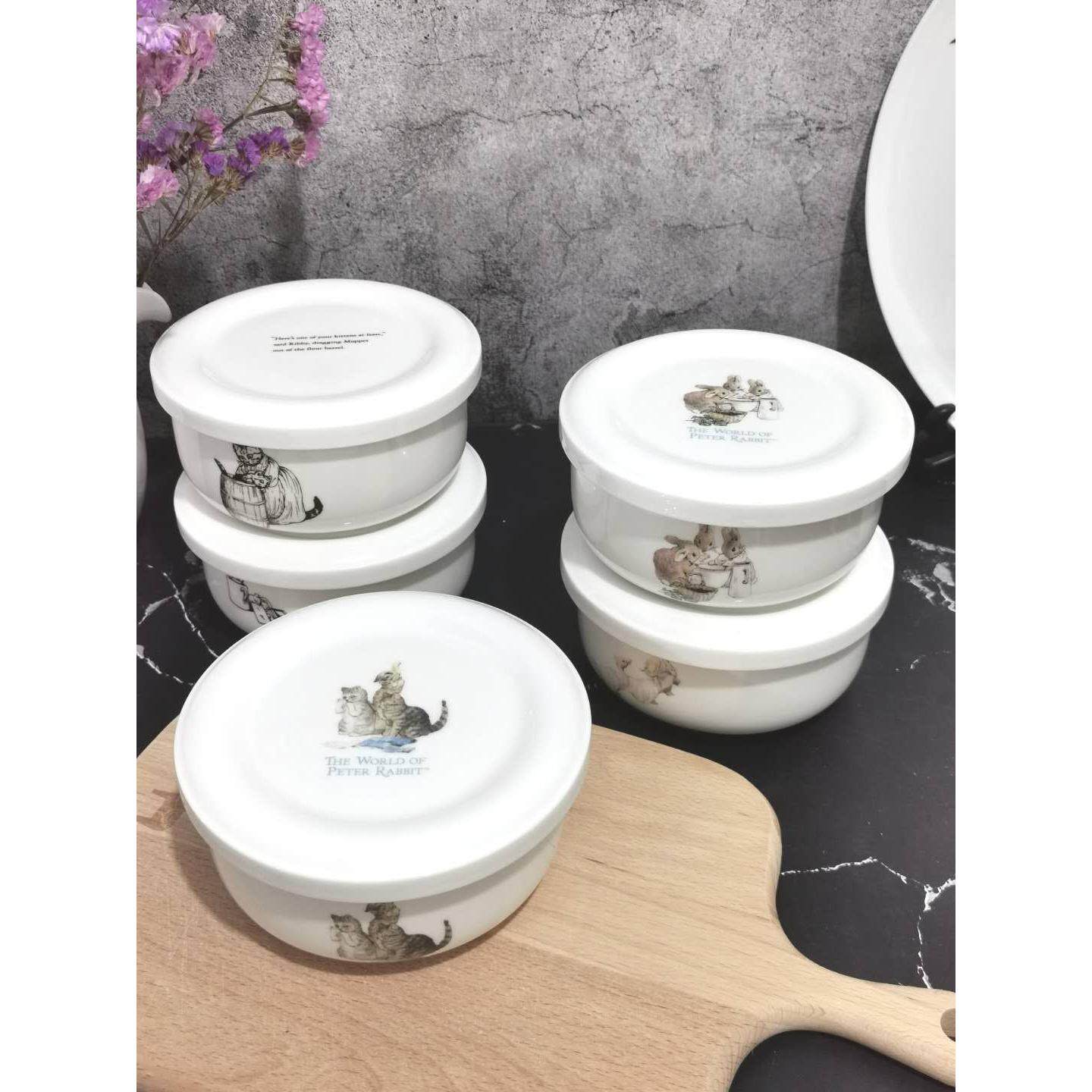 彼得兔系列骨瓷餐具无铅冰箱汤碗