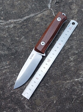 意大利原装正品钢狮高硬度Sleipner钢桑托斯木柄小直刀户外BC装备