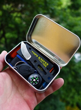 原装进口户外Bush Craft野营便携求生包迷你小刀指南针照明灯火源