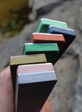 进口NANIWA龙虾高性能烧结砥石金属底座磨刀石户外便携150*25*6mm