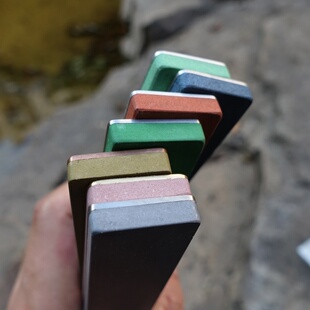 进口NANIWA龙虾高性能烧结砥石金属底座磨刀石户外便携150*25*6mm