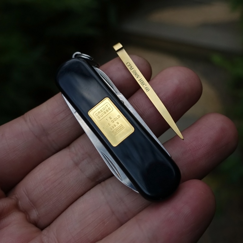 收藏款典范24K镀金牙签改装配件