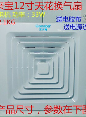 12寸超薄吸顶式换气扇