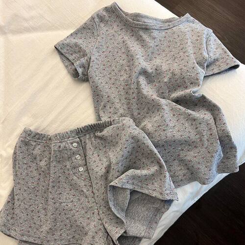 韩系甜美碎花短袖睡衣女春夏季新款2026软糯亲肤家居服套装可外穿