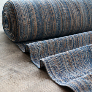 倚山人|色织土布花椒纹三色提花植染包服纯棉手工 DIY 面料宽45cm