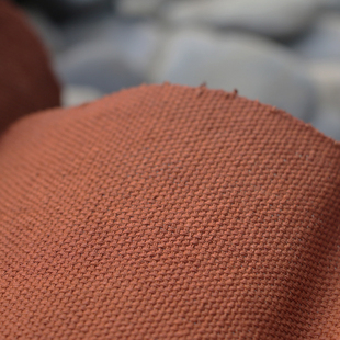 倚山人|柿染布手织布太阳柿漆油布植染橘黄硬挺包包茶席桌布面料