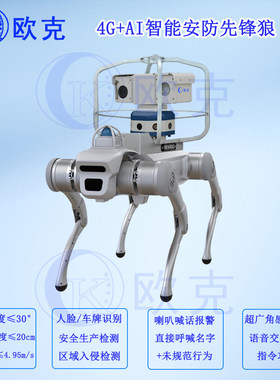 4G+AI智能安防先锋狼 火灾侦察 泄露探测 巡检机器人 巡逻机器狗