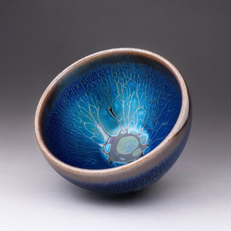 潘圣浩蓝色妖姬建盏主人杯纯手工铁胎茶盏个人专用高档茶杯礼盒装,餐饮具,建盏,淘宝优惠券,粉丝福利购,淘宝优惠卷