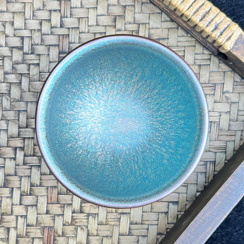 流光溢彩大号建盏主人杯将军茶杯