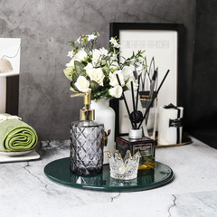 流嫣LIUYAN　卫生间摆件卫浴套装组合墨绿陶瓷托盘现代样板间软装