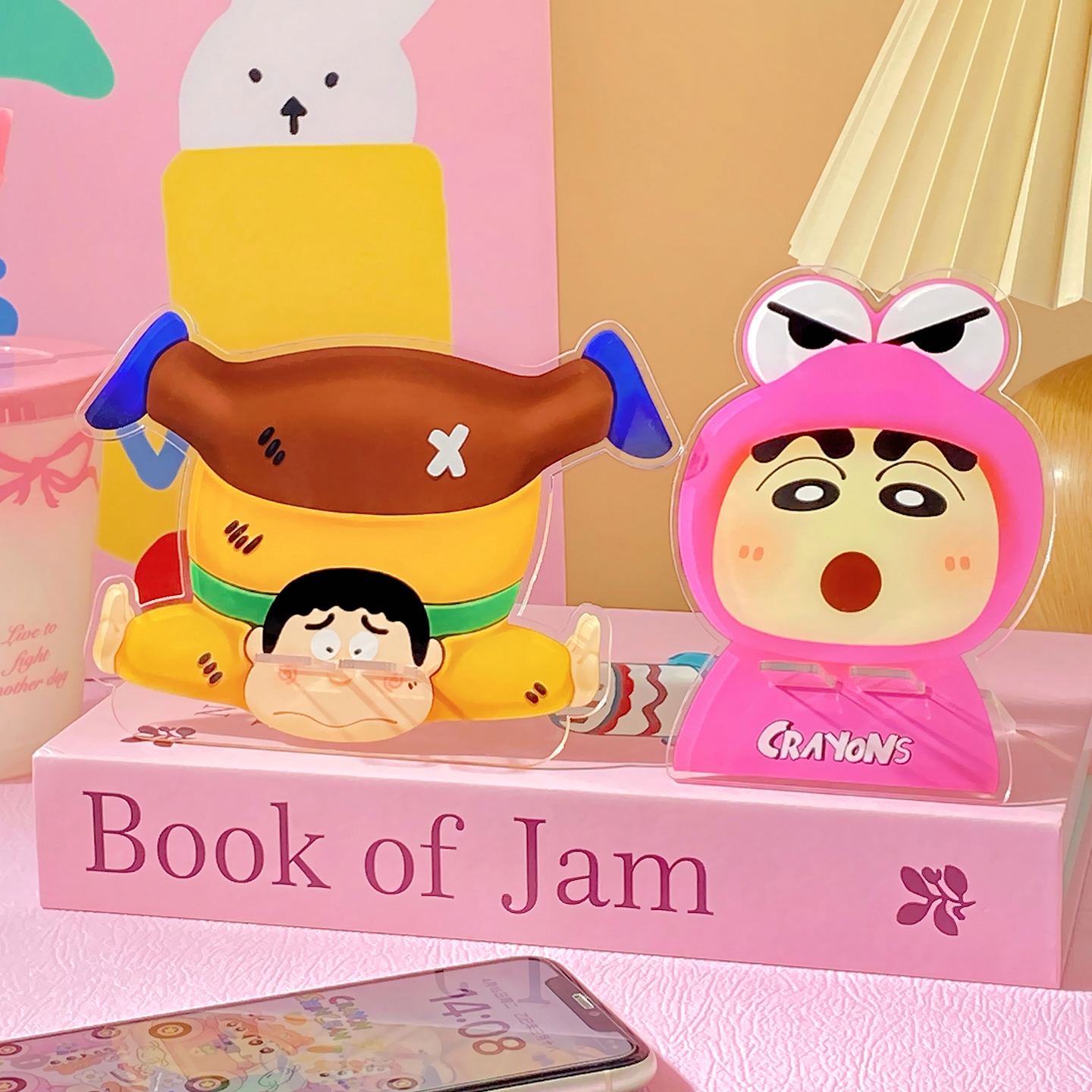 亚克力卡通可爱 桌面手机支架 懒人追剧iPad平板充电置物架支撑