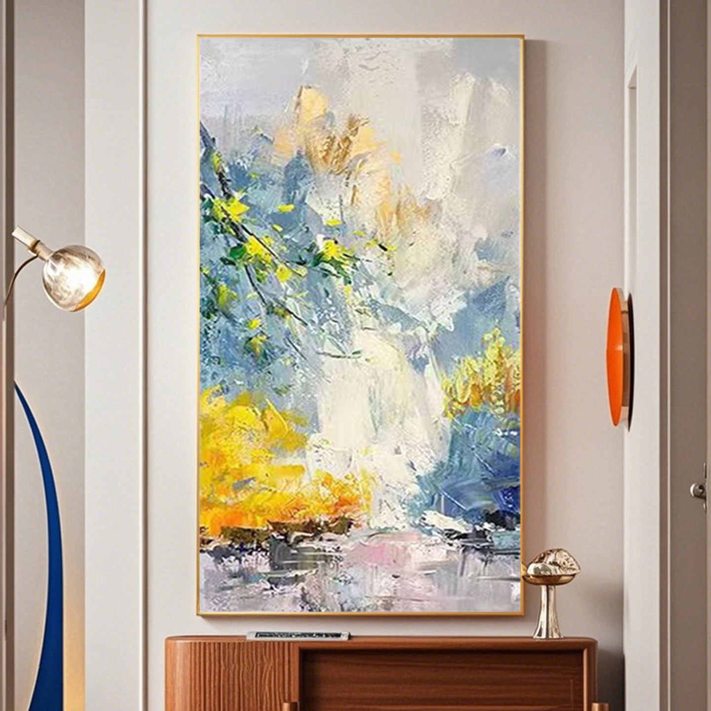 可班纯手绘油画溪山春晓山水壁画
