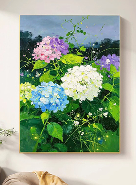 可班手绘油画夏卉流光玄关装饰画
