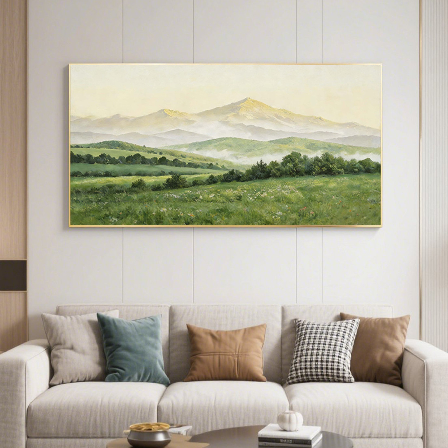 可班手绘油画治愈山野风景装饰画
