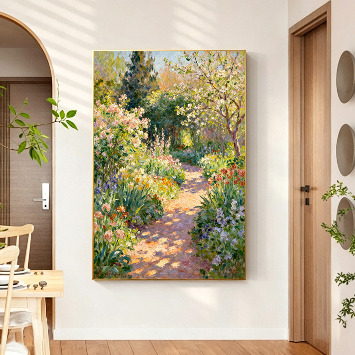 可班手绘油画花蹊呈瑞客厅装饰画